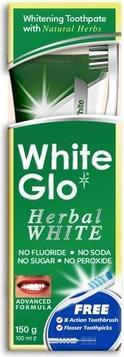 Produktbild White Glo SET Herbal White Toothpaste ziołowa pasta do zębów 100ml + szczoteczka do zębów (100 ml)
