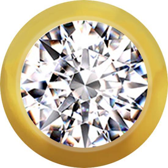 Immagine prodotto Star Piercing Micro sfera placcata oro con cristallo argento (senza ottone, Acciaio chirurgico 316L)