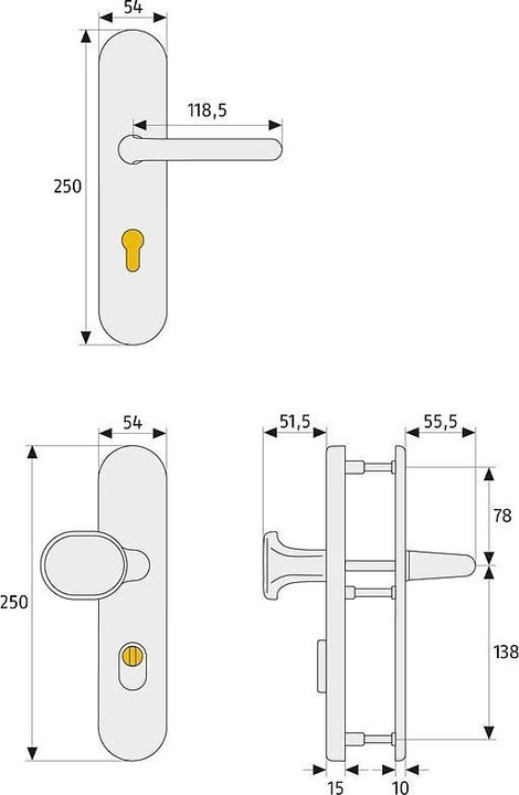 Actual product image Abus KLZS714 MS EK Security fitting round DG, brass (Door plate set)