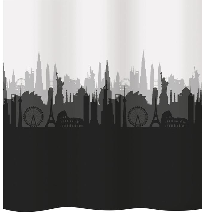 Image du produit Diaqua Rideau de douche textile City (240 x 180 cm)
