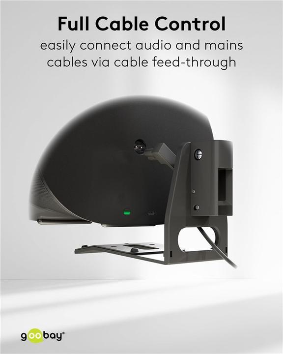 Actual product image Goobay Modern Era 3 Flex speaker wall mount, black (1 pair, Wall installation, Tiltable, Pivoting)