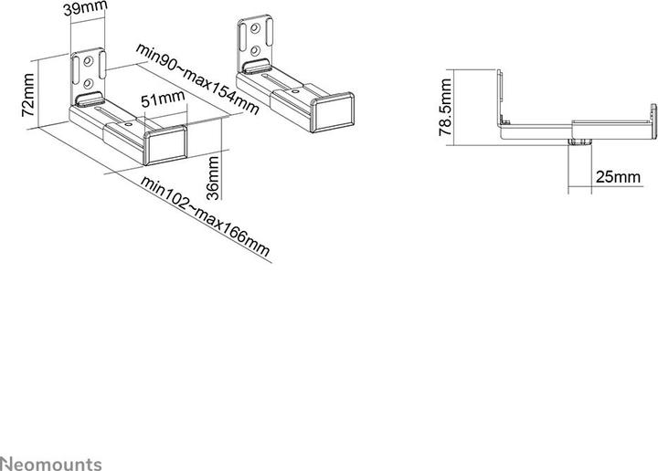 Produktbild Neomounts AWL29-550BL1 (1 Stk., Wandmontage, Nicht beweglich)