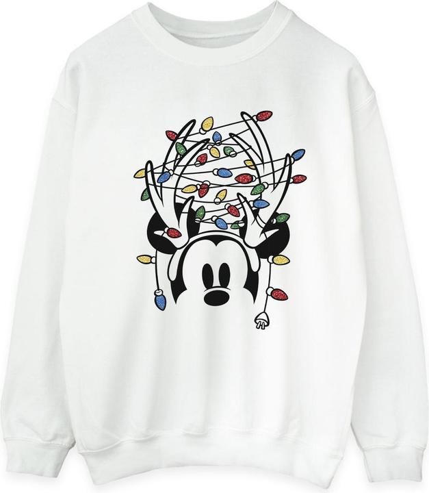 Actual product image Disney Mens Mickey Mouse Christmas Head Lights Sweatshirt (L)