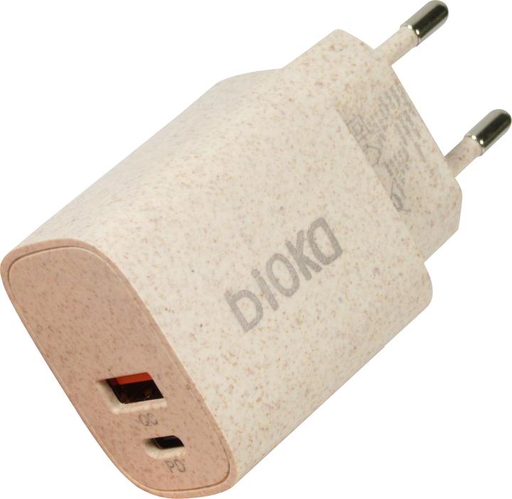 Produktbild Bioka Doppel Adapter 20W biologisch abbaubar Eco-friendly USB-C Power Delivery (20 W)