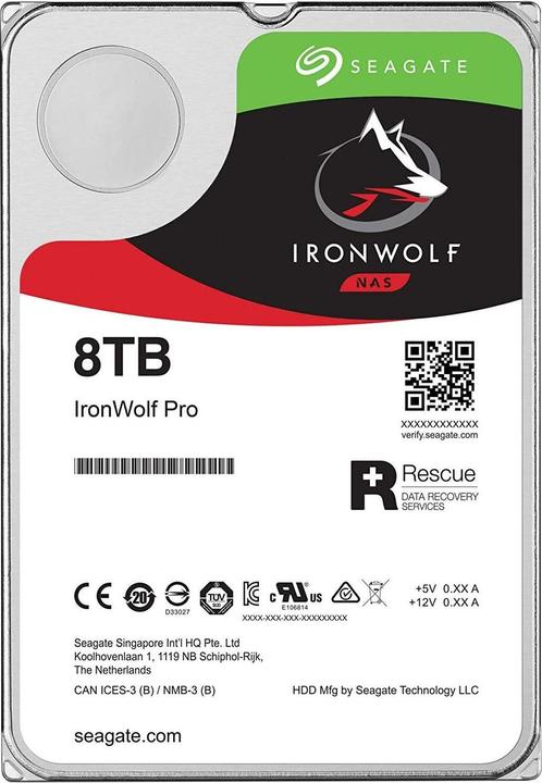 Produktbild Seagate Ironwolf 8000 SATA III 3.5inch NAS HDD Retail (8 TB, 3.5")