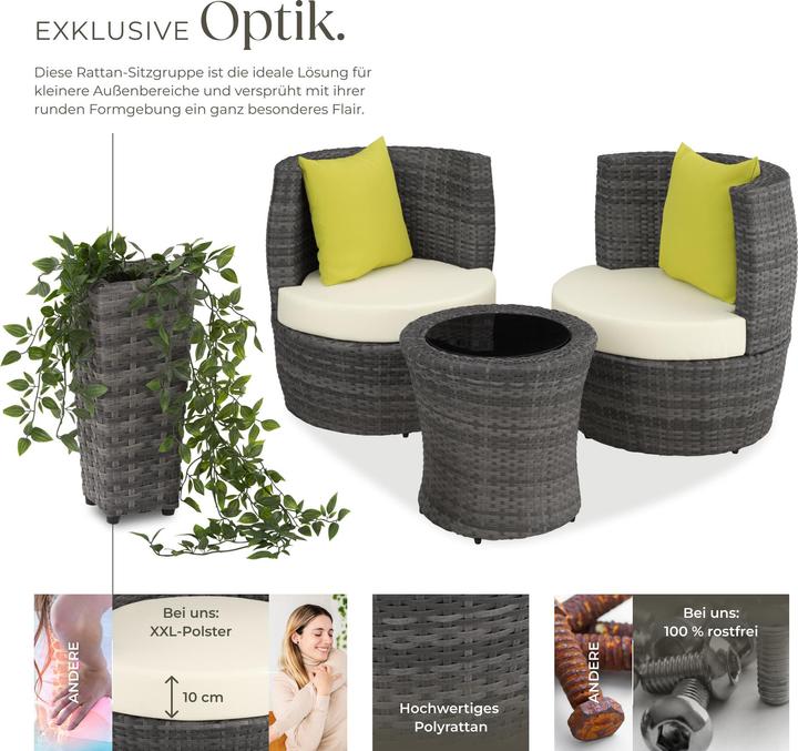 Actual product image tectake Rattan seating group Nice