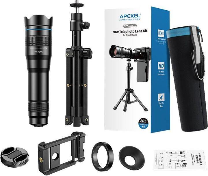 Image du produit Apexel 36X camera lens APL-36XJJ020 with tripod (black) (Métal)