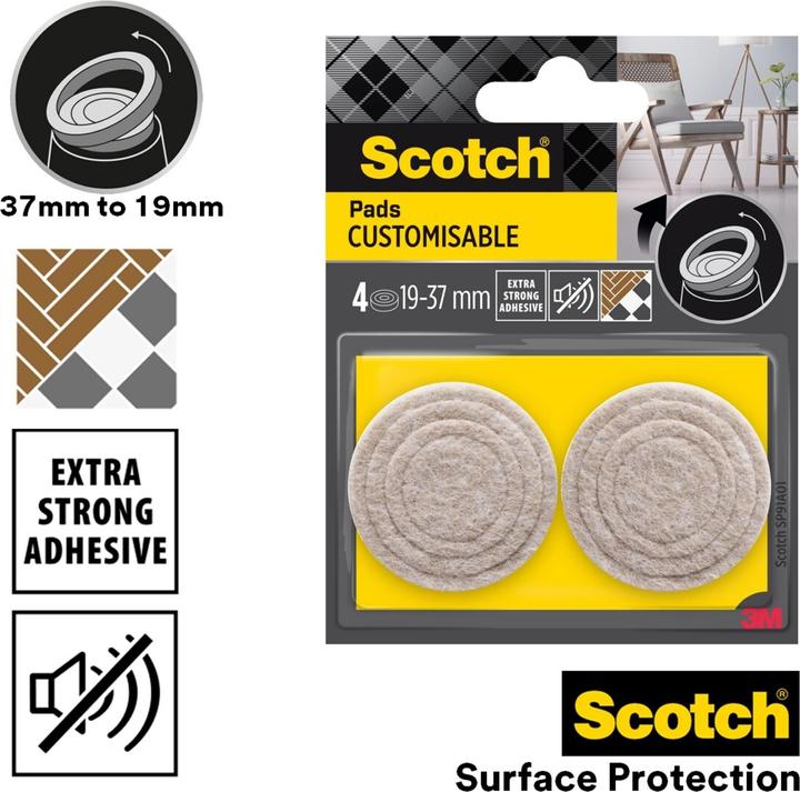 Produktbild Scotch Stuhlbeingleiter (Filzgleiter, 4 Stück)