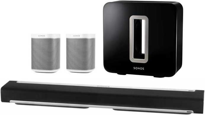 Sonos 5.1 Bundle 2x PLAY:1 blanc + Playbar + Sub