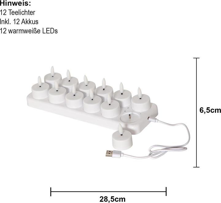 Actual product image Star Trading LED tea light set Flamme Charge 12, white (12 x)