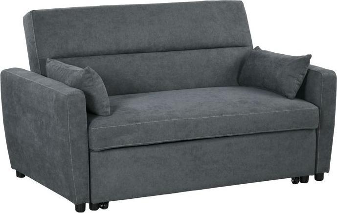 Produktbild Swisshandel24 Schlafsofa, 2-Sitzer, ausklappbar, bis 200 kg, Holzrahmen, 155x90x88,5cm, Dunkelgrau (2-Sitzer)