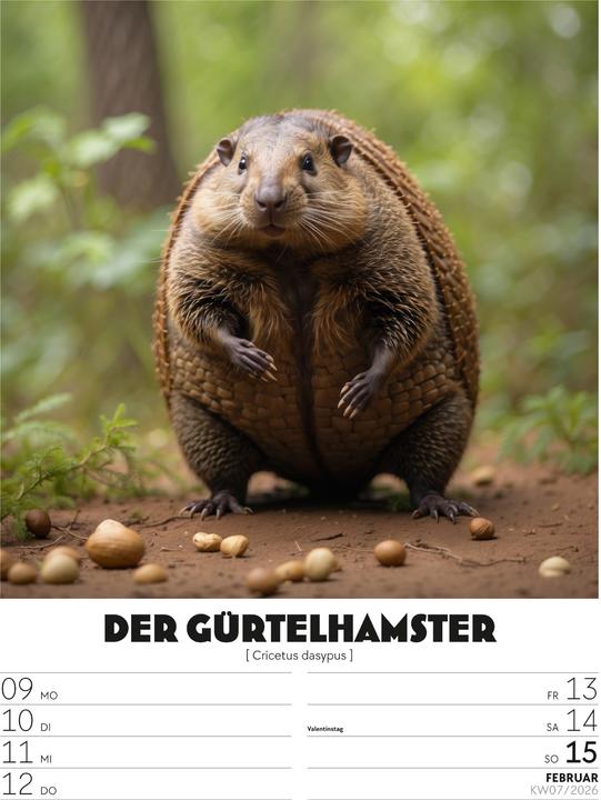 Immagine prodotto Verrücktes Tierleben - Wochenplaner mit KI-Bildern Kalender 2026 (25 x 33 cm, Tedesco)