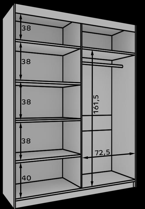 Produktbild ADRK Furniture Atson (150 x 65 x 216 cm)