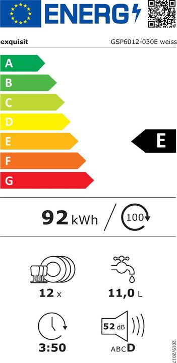Energie-Label Exquisit Exqu GeschSp GSP6012-030E weiss 813400300