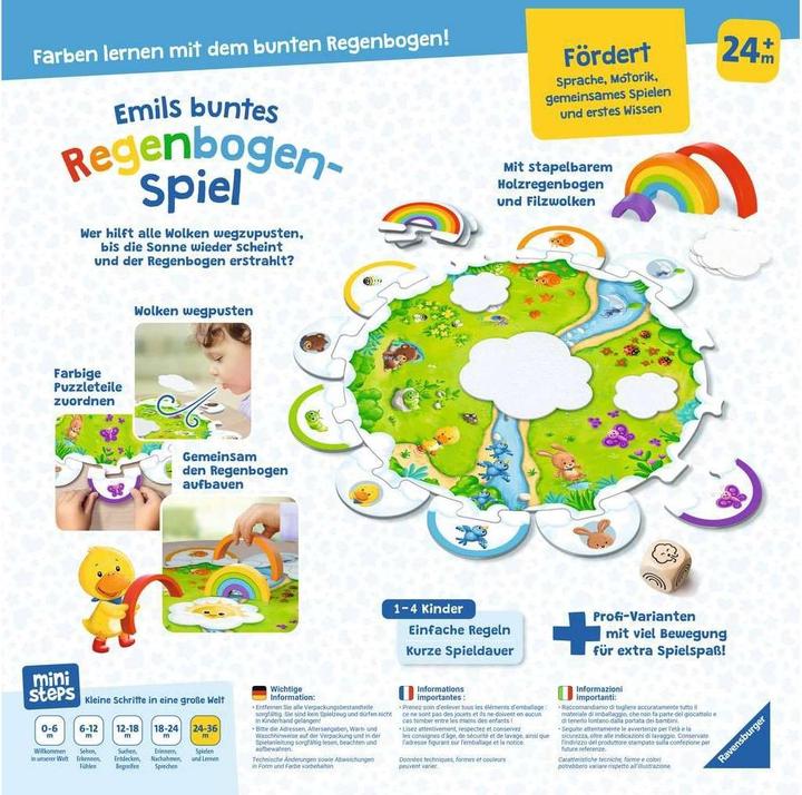 Actual product image Ravensburger RAV ministeps: Emil's b. Rainbow Game 04582 (German, French, Italian)