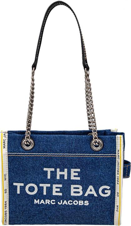 Marc Jacobs the small tote in blue denim with embroidered logo