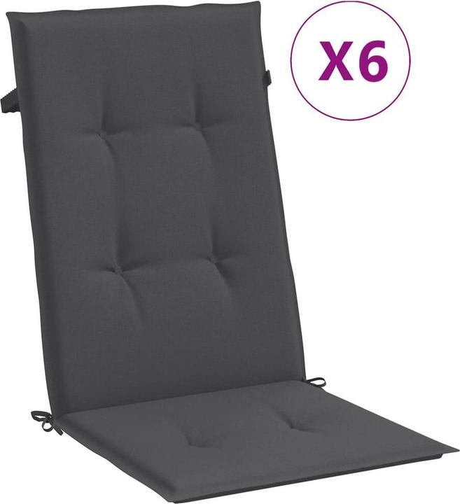 Image du produit VidaXL Coussins de sièges à haut dossier 6 pcs. tissu (120 x 50 x 4 cm)
