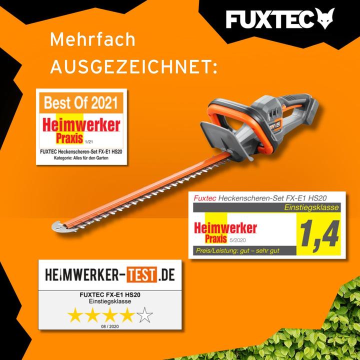 Immagine prodotto Fuxtec 20V Akku Heckenscheren FX-E1HS20 ohne Akkupack, ohne Ladegerät (Tagliasiepi a batteria)