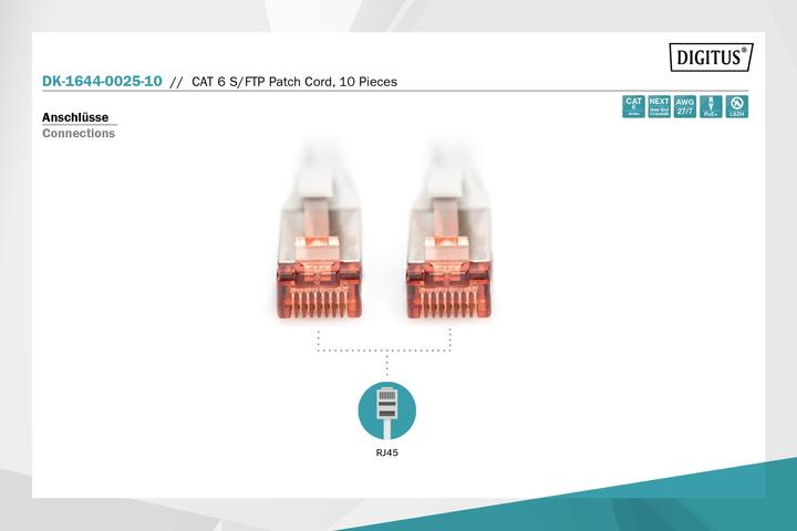 Produktbild Digitus Netzwerkkabel (S/FTP, CAT6, 0.25 m)
