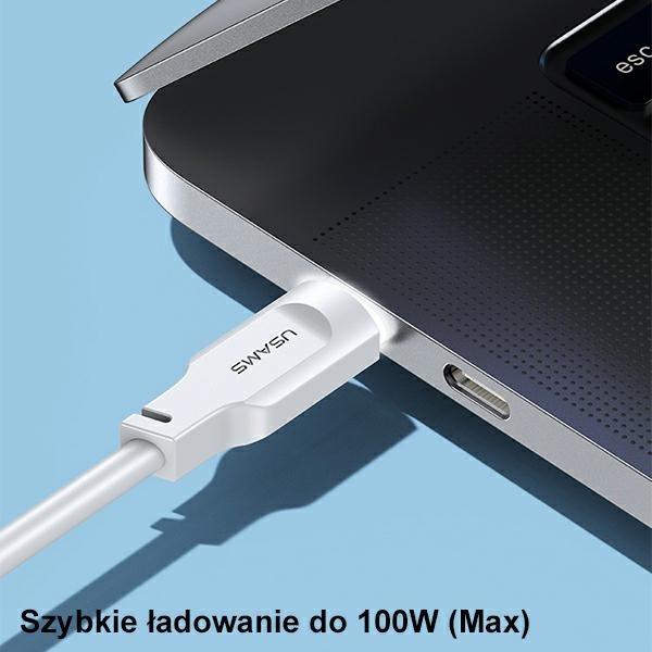 Actual product image Usams Charging Cable Type-C to Type-C - White (1.20 m)