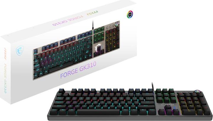 Immagine prodotto MSI FORGE GK310 | Tastiera da gioco | Cablata | US | Interruttori rossi (Ing. Int., Cablato)