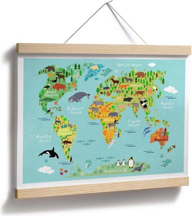 Produktbild Trenddeko Tierische Kinder Weltkarte (150 x 120 cm)