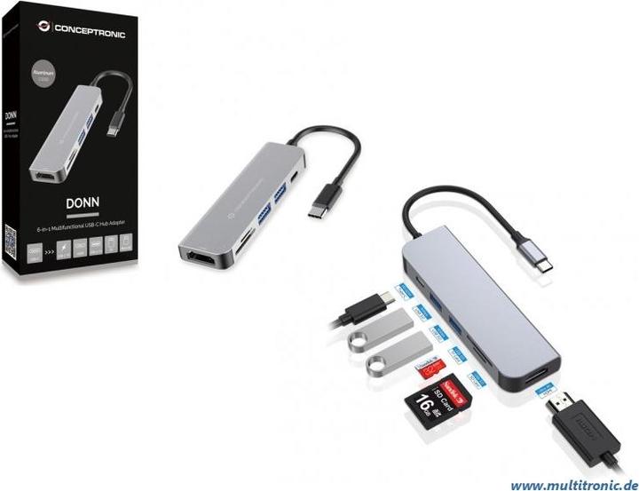 Image du produit Conceptronic DONN02G (USB-C, 6 Ports)
