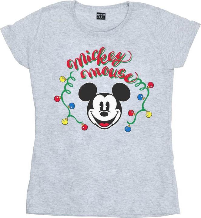 Image du produit Disney - T-shirt MICKEY MOUSE CHRISTMAS LIGHT BULBS - Femme (M)