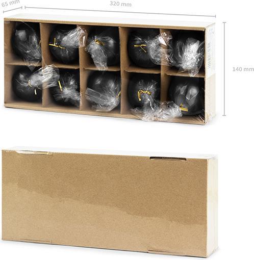 Image du produit Partydeco Bougie boule noire - 6cm (10pc) (10 pcs)