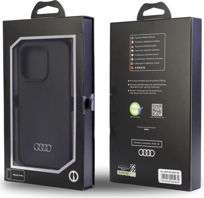 Actual product image Audi Silicone Case iPhone 13 Pro / 13 6.1" czarny/black hardcase AU-LSRIP13P-Q3/D1-BK (Apple iPhone 13 Pro)