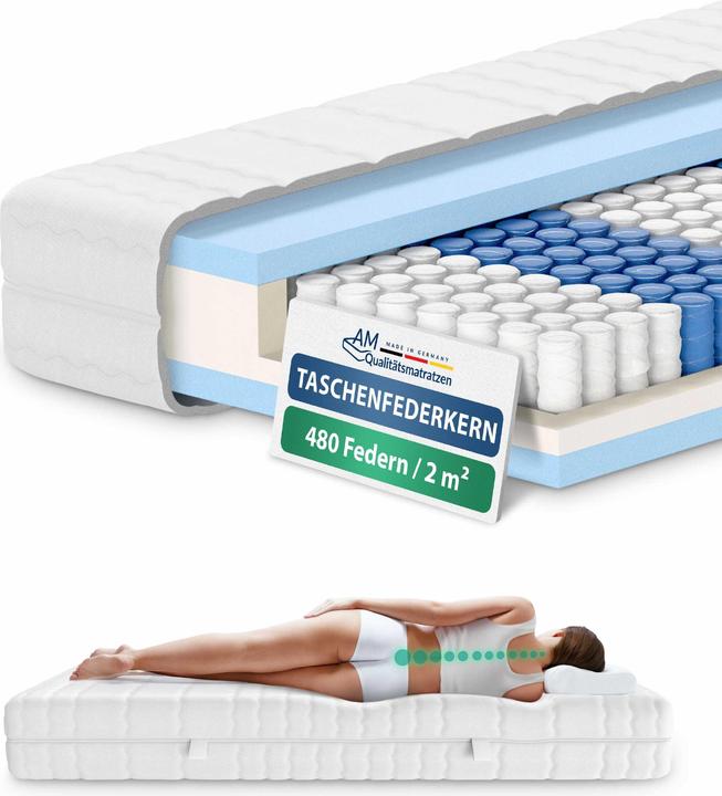 Image du produit AM Qualitätsmatratzen Orthopédique 7 zones (180 x 200 cm, Noyau de printemps)