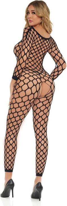 Image du produit Pink Lipstick Lingerie Swipe Right Crotchless Bodystocking One Size Black (Taille unique)