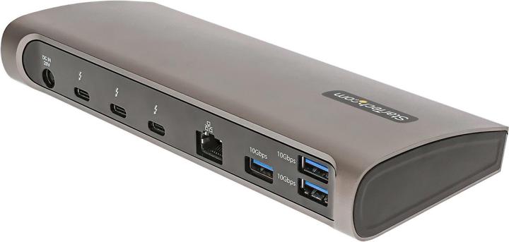 StarTech com TB4CDOCKUE, Wired, Thunderbolt 4, 96 W, 10,100,1000 Mbit/s, Black, Grey, MMC, MicroSD ( (Thunderbolt, 3 Ports)