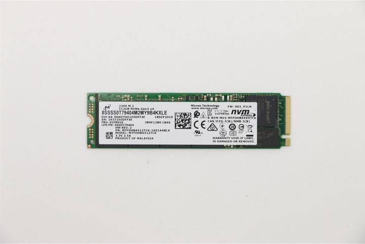 Actual product image Lenovo Micron 2200 512GB M.2 PCIe (512 GB, M.2 2280)