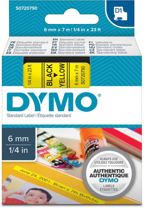 Produktbild Dymo S0720790 Standardband (0.60 cm, Gelb)