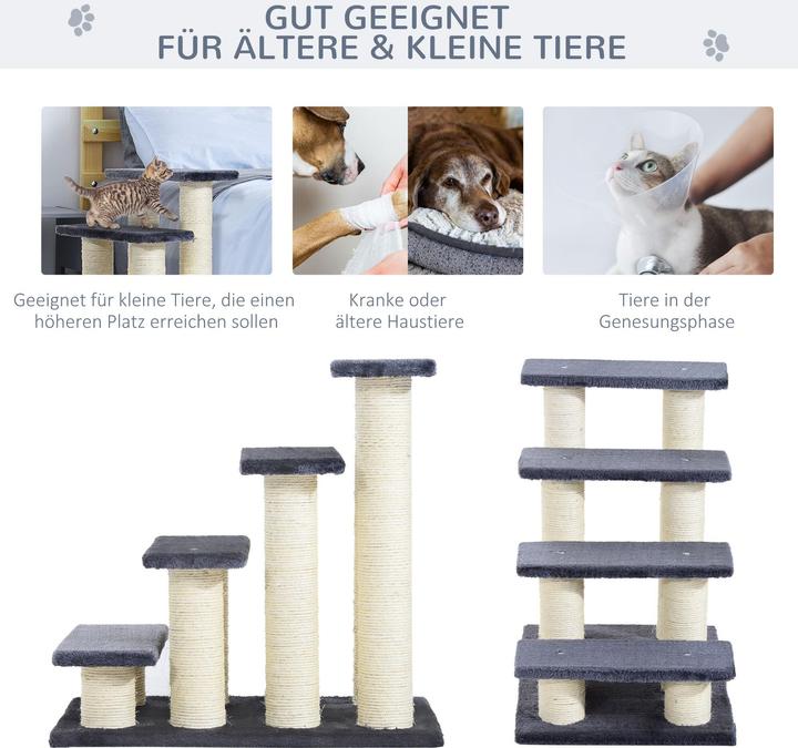Immagine prodotto PawHut Scale per gatti (61 cm, Grigio)