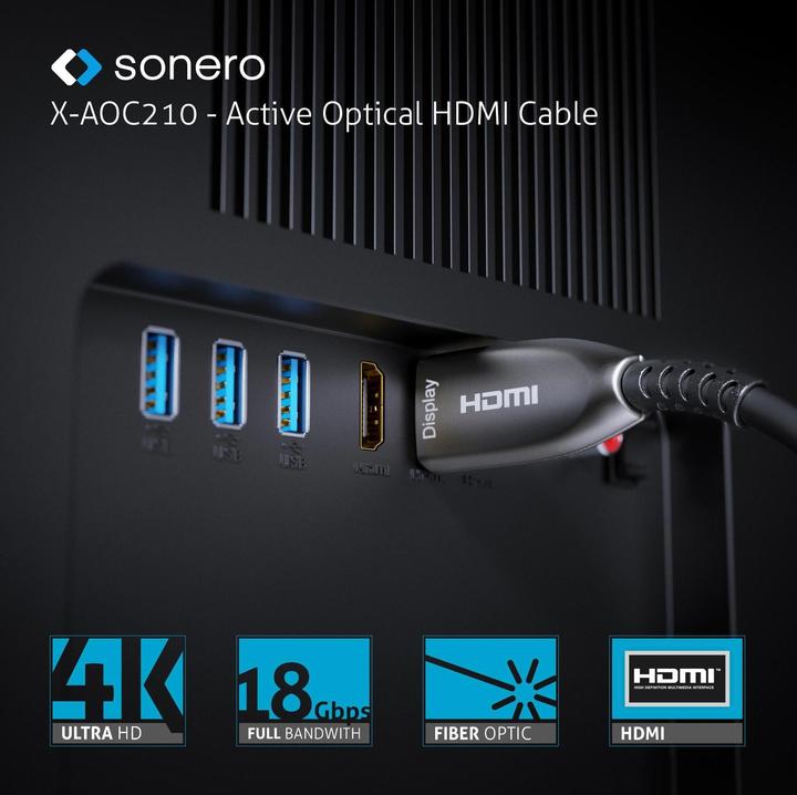 Actual product image Sonero Cable Premium Cert. Active HDMI 30 m (30 m, HDMI)
