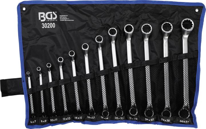 Actual product image BGS Double Ring Spanner Set deep offset ends 6 - 32 mm 12 pcs. (22 mm, 8 mm, 27 mm, 30 mm, 18 mm, 25 mm, 31 mm, 15 mm, 20 mm, 19 mm, 17 mm, 23 mm, 11 mm, 26 mm, 13 mm, 9 mm, 29 mm, 21 mm, 28 mm, 24 mm, 12 mm, 7 mm, 16 mm, 6 mm, 32 mm, 10 mm, 14 mm)