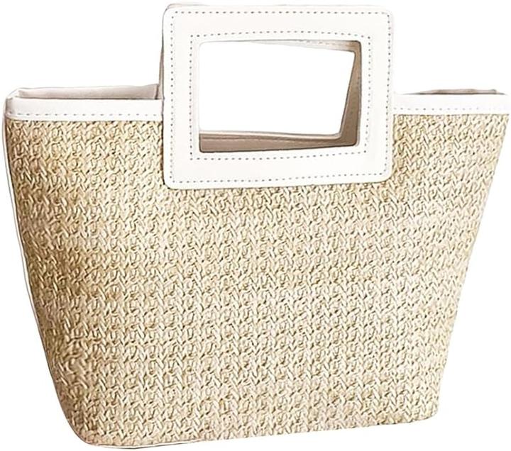 Image du produit Only-Bags.Store Sac à main en paille tissée, sac fourre-tout style boho, sac d'été pour femmes, sac à main en