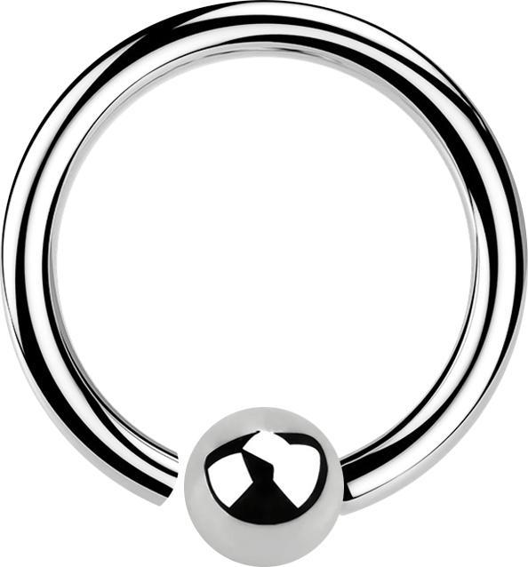 Star Piercing Micro Closure Ring silber mit Kugel einseitig fixiert (ohne Messing, Chirurgenstahl 316L)