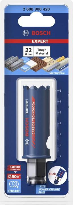 Produktbild Bosch Professional Zubehör EXPERT Tough Material Lochsäge, 22 x 60 mm (22 Millimeter)