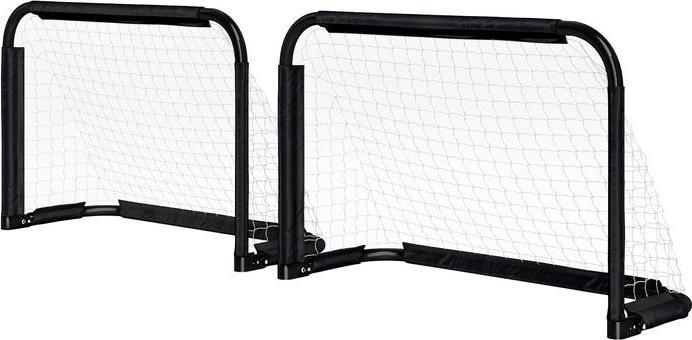Swisshandel24 Fussballtor 2er Set Klappbar Fussballtore mit Metallrahmen 90x36x60 cm, Schwarz