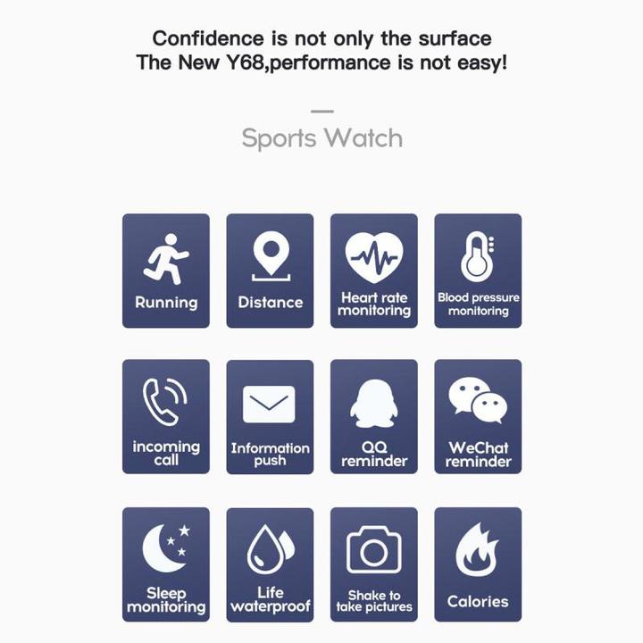 Actual product image PhoneLook Smart Watch FitPro Y68 Fitness Tracker Smart Watch incl. touchscreen + programmes