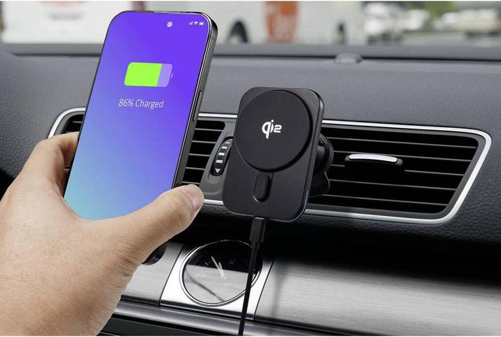 Image du produit Renkforce RF-Qi2WCar-01 Handy Ladegerät USB-C® Für Qi kompatible Geräte, Inkl. L (15 W)