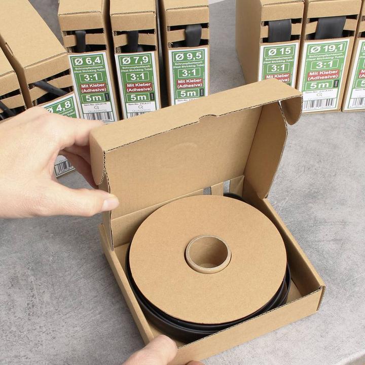 Actual product image Quadrios 23CA179 Heat shrink tubing with adhesive black Shrink ratio:3:1 5 m (1 x)