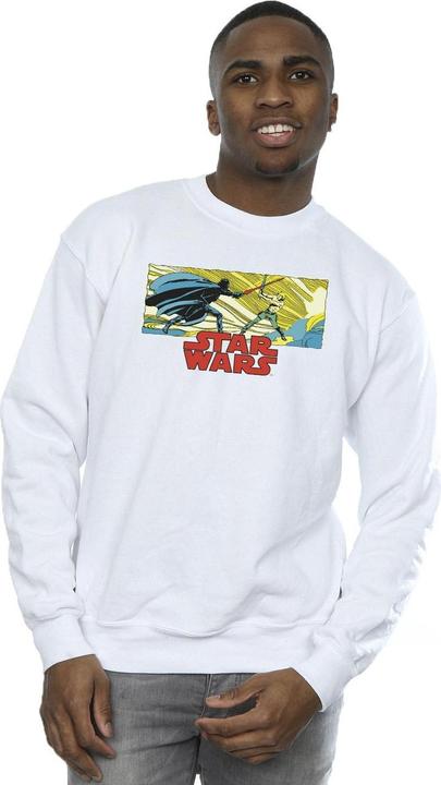 Actual product image Star Wars Mens Comic Strip Luke And Vader Sweatshirt (L)