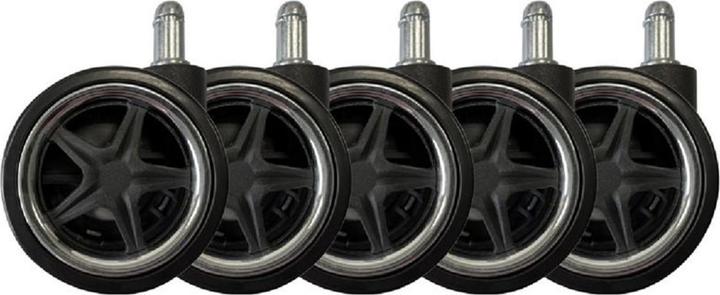 LC-Power Ruote LC-CASTERS-DRIFT Set di 5 ruote cromate