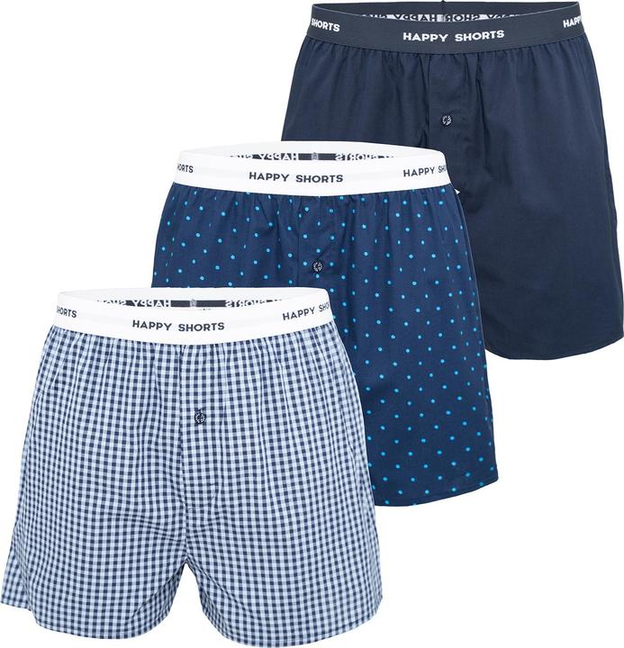 Happy shorts Web-Boxershorts Casual Bequem sitzend (XXL, 3er Pack)