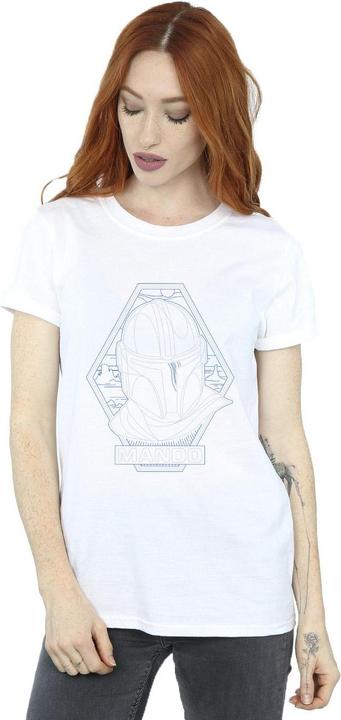 Image du produit Star Wars - T-shirt THE MANDALORIAN OUTLINE HELM DIAMOND - Femme (3XL)