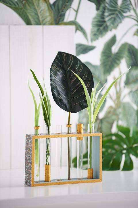Actual product image VBS Vases Test tube holder "Cube", incl. 6 test tubes, approx. 20 x 4 x 14.5 cm